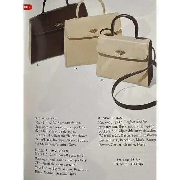 COACH VINTAGE MADISON BILTMORE TOP HANDLE BAG ITALY 4417